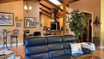 Televisión, chimenea y reproductor de DVD