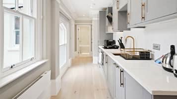 Economy Apartment, 1 King Bed with Sofa bed | Private kitchen | Full-sized fridge, microwave, oven, stovetop
