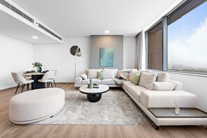 Luxury Apartment | Living area -  Stayis - 1 BR Stylish Suite (Dubai)