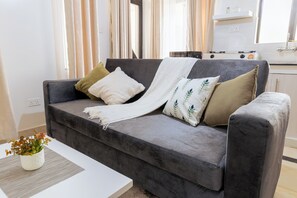 Lägenhet Superior - 1 sovrum | 1 sovrum, duntäcken, individuell inredning och strykjärn/strykbräda