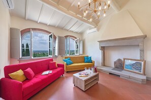 Honeymoon Villa, Multiple Bedrooms, Mountainside (Villa Chimera Green 10 with Pool &) | Living area | 21-inch flat-screen TV with cable channels, TV