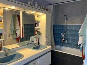 Hair dryer, soap, shampoo