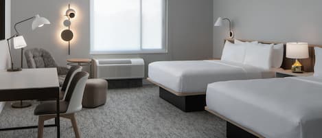 Hypo-allergenic bedding, blackout curtains, iron/ironing board