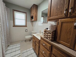 Hiustenkuivaaja, pyyhkeet, saippua, sampoo