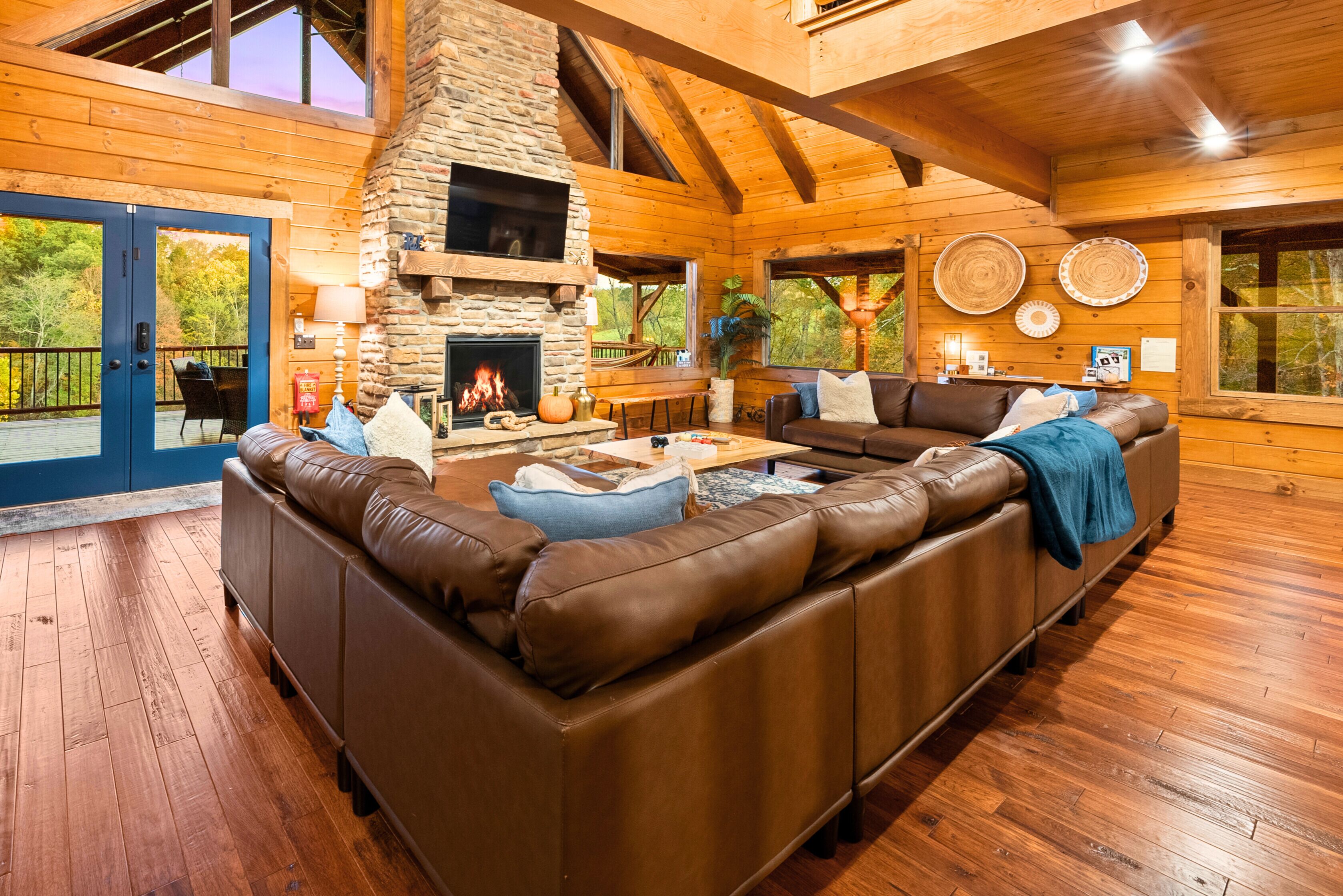 Smart TV, fireplace, video games, foosball