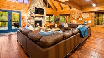 Smart TV, fireplace, video games, foosball