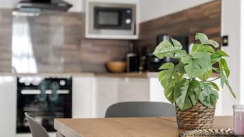 Premium Apartment, 1 Bedroom, Penyaman udara | Dapur peribadi | Peti sejuk/penyejuk beku saiz penuh, ketuhar gelombang mikro, ketuhar