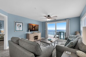 Condo, Multiple Beds (The Palms #501) | Living area | TV - The Palms #501 (Fort Walton Beach)