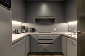 Luxury Penthouse, 1 King Bed, Private Bathroom | Private kitchen | Full-sized fridge, microwave, oven, stovetop - Unique Luxury Central Flat (Brussels)