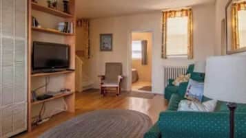 Smart TV, DVD player, books, video library