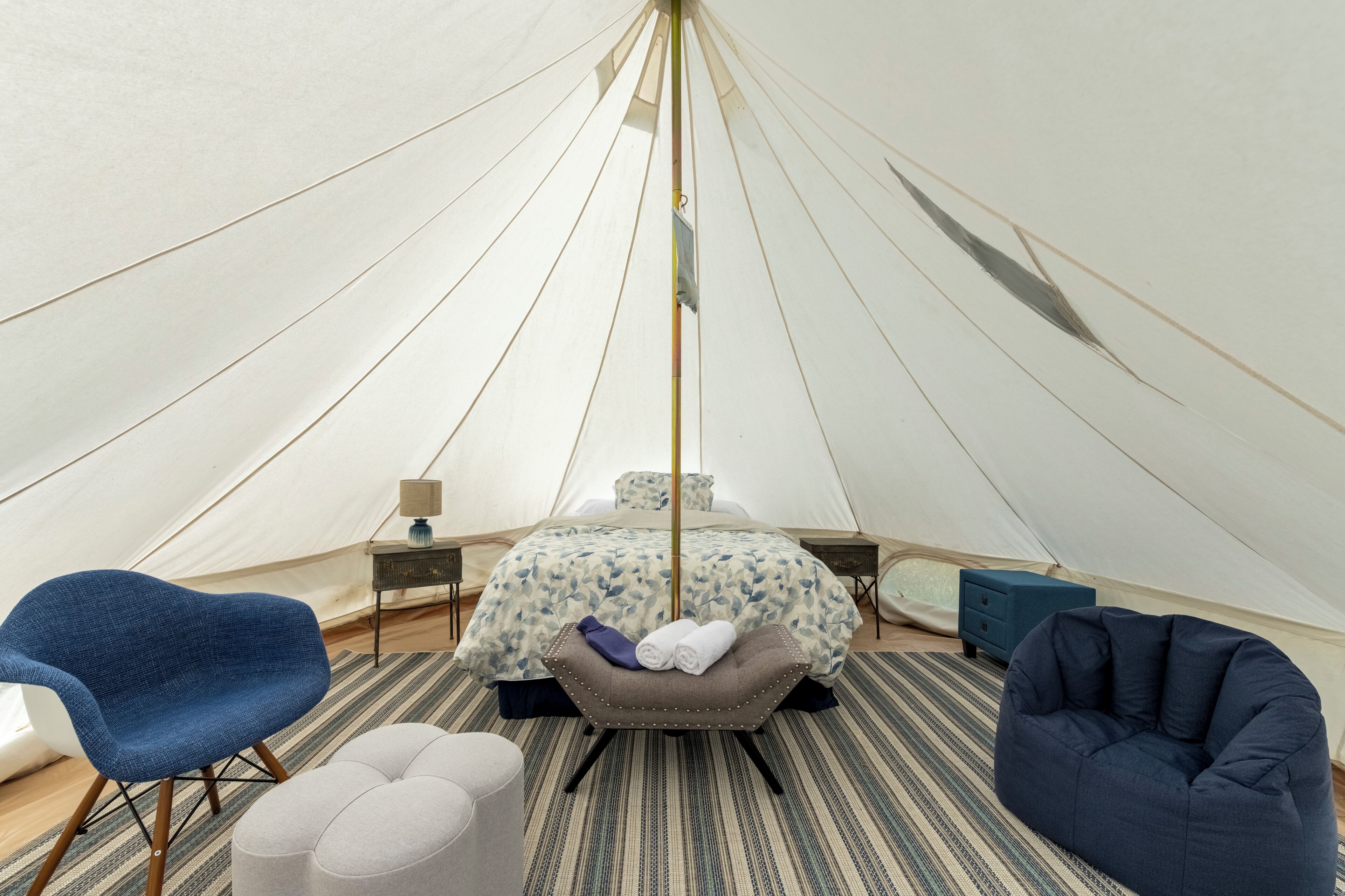 Comfort Tent, 1 Queen Bed | Hypo-allergenic bedding, down duvets, individually decorated