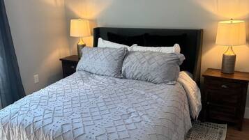 2 bedrooms, iron/ironing board, travel cot, WiFi