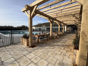 Outdoor dining - Cottontail, hot tub holiday home for 6 guests (Hoburne Holiday Park)