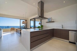 Fridge, microwave, oven, stovetop - Ocean View Penthouse with Private Rooftop Deck (Cabo San Lucas)