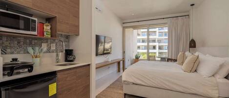 1 غرفة نوم ومكتب ومكواة/لوح كي وواي فاي