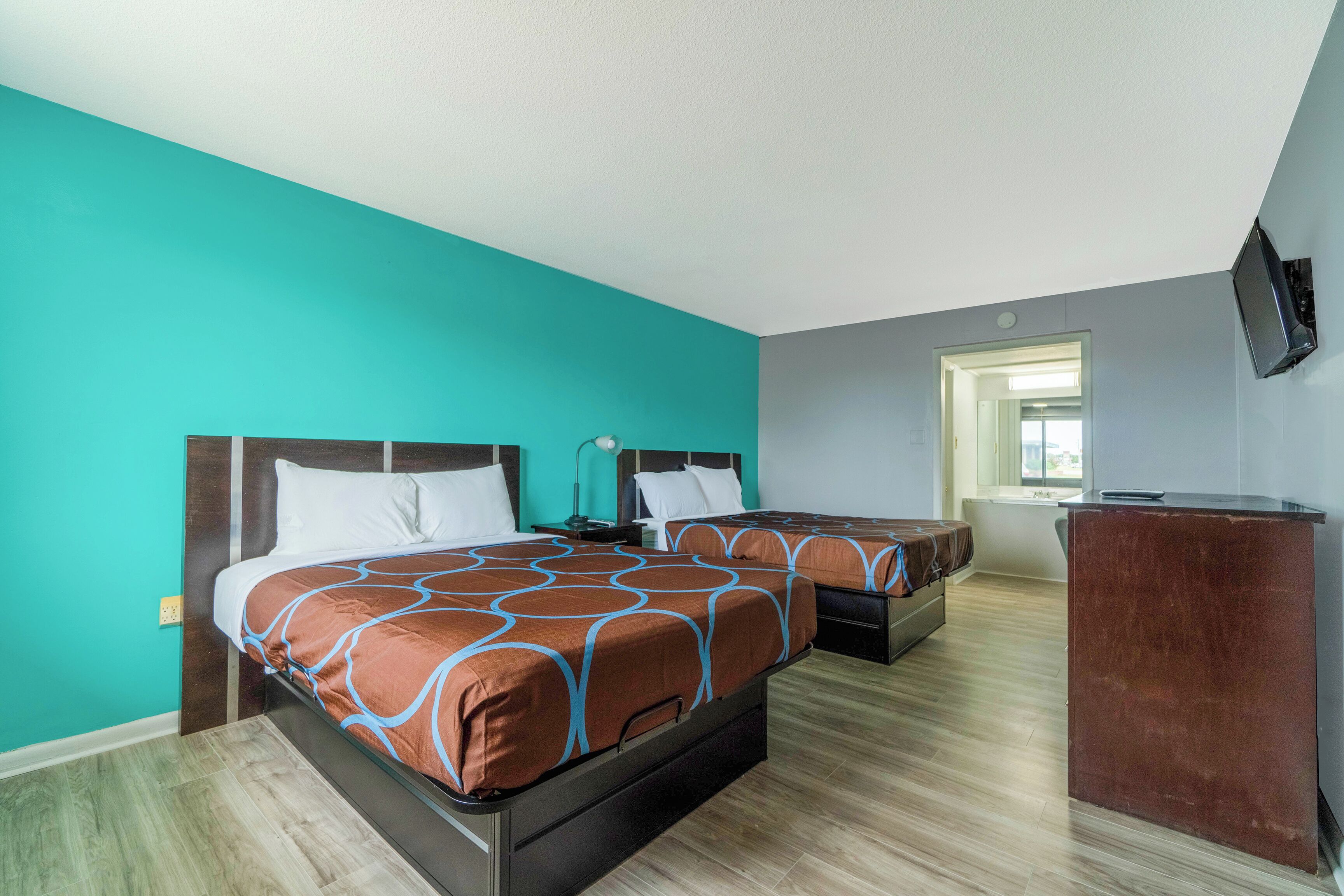 Standard Room, 2 Queen Beds, Smoking | Desk, iron/ironing board, free WiFi, bed sheets