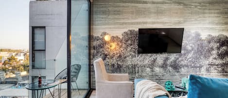 Superior Apartment, Balcony | Living area | Flat-screen TV