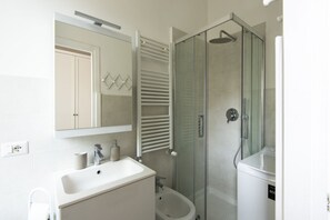 Shower, hair dryer, bidet, shampoo