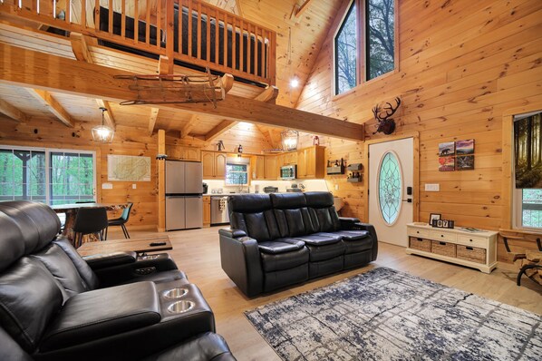 Smart-tv, eldstad och tv-spel