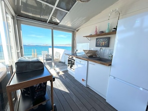 Fridge, microwave, dishwasher, toaster