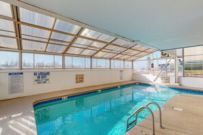 Indoor pool - Oceanfront Top-Floor 3BR with Balcony, Pool & Stunning Cherry Grove Views (North Myrtle Beach)