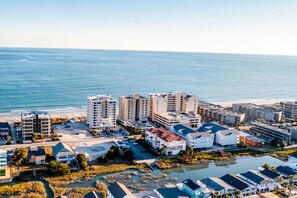 Aerial view - Oceanfront Top-Floor 3BR with Balcony, Pool & Stunning Cherry Grove Views (North Myrtle Beach)