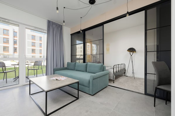 Apartment, 1 Bedroom, Terrace | Living room - Apartment With Garden by Renters (Lesznowola)