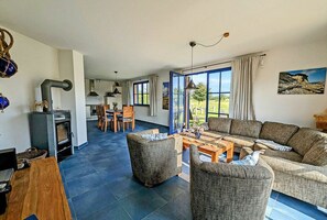 TV connectée, cheminée, lecteur de DVD