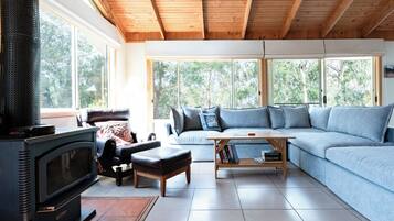 Smart-TV, Kamin, Bücher