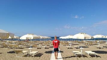 Private beach nearby, sun loungers, beach umbrellas, beach bar