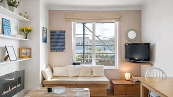 Télévision, cheminée, chaßne hi-fi