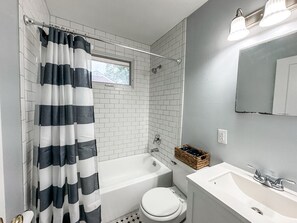 Hair dryer, towels