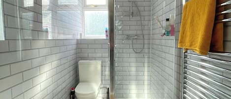 Towels, soap, shampoo, toilet paper