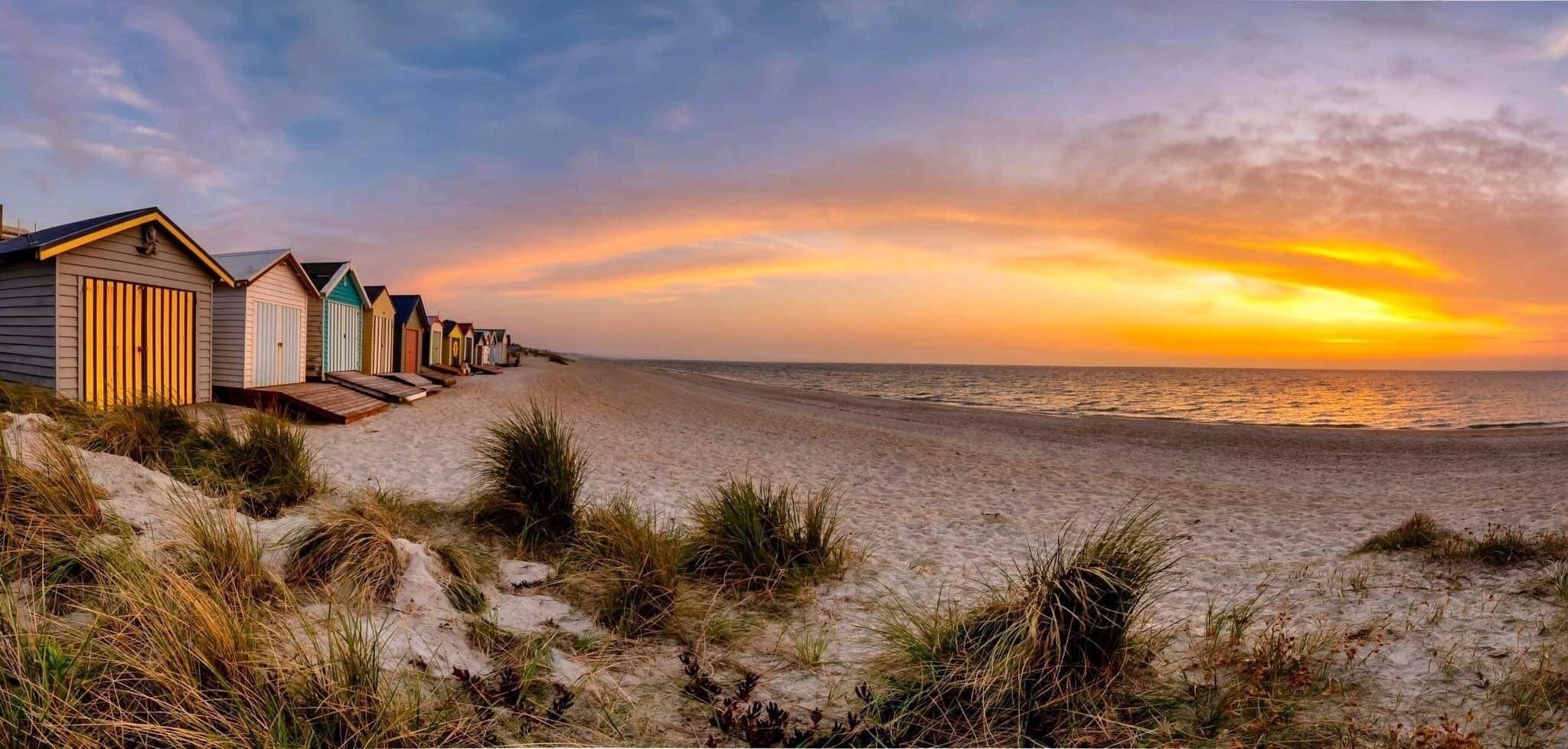 On the beach, sun-loungers, beach towels