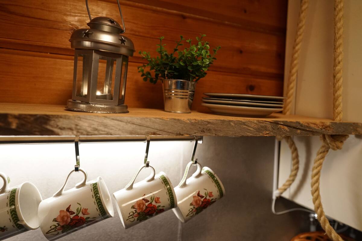 Cabin, River View | Private kitchen