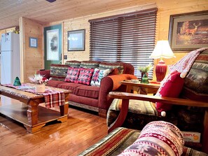 Una Smart TV, una chimenea, libros