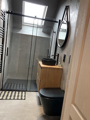Regadera, amenidades de baño gratuitas, secadora de cabello, batas 