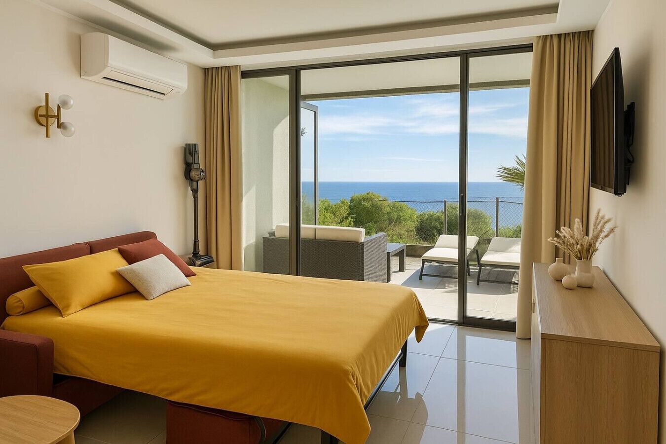 1 camera, una cassaforte in camera, ferro/asse da stiro