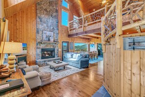 House (4 Bedrooms) | Interior - Mountain Views & Deck: Stunning Sapphire Cabin (Sapphire)