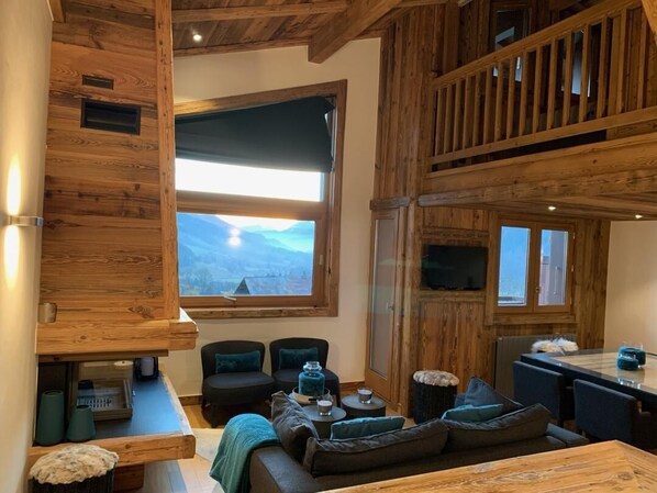Living area - Magnifique Duplex, 2-3 Chambres, vue Imprenable, 50m du ski bus (Megève)