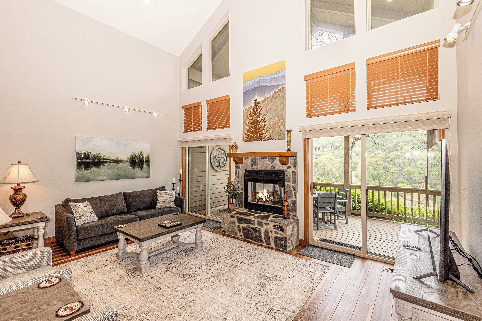 Smart TV, fireplace
