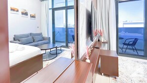 Iron/ironing board, bed sheets - Amazing Stay at the Riviera With Balcony - Dubai (Dubai)