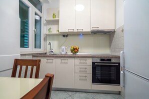 Fridge, oven, stovetop, dishwasher