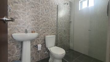 Business Suite | Bathroom | Shower, towels, soap, shampoo