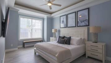 4 bedrooms, desk, iron/ironing board, WiFi