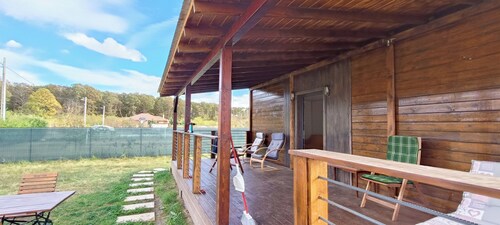 Pet friendly wooden house near forest in a very quiet area is waiting for you.