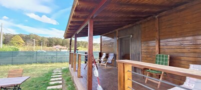 Pet friendly wooden house near forest in a very quiet area is waiting for you.