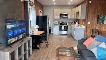 TV, DVD player, books, offices