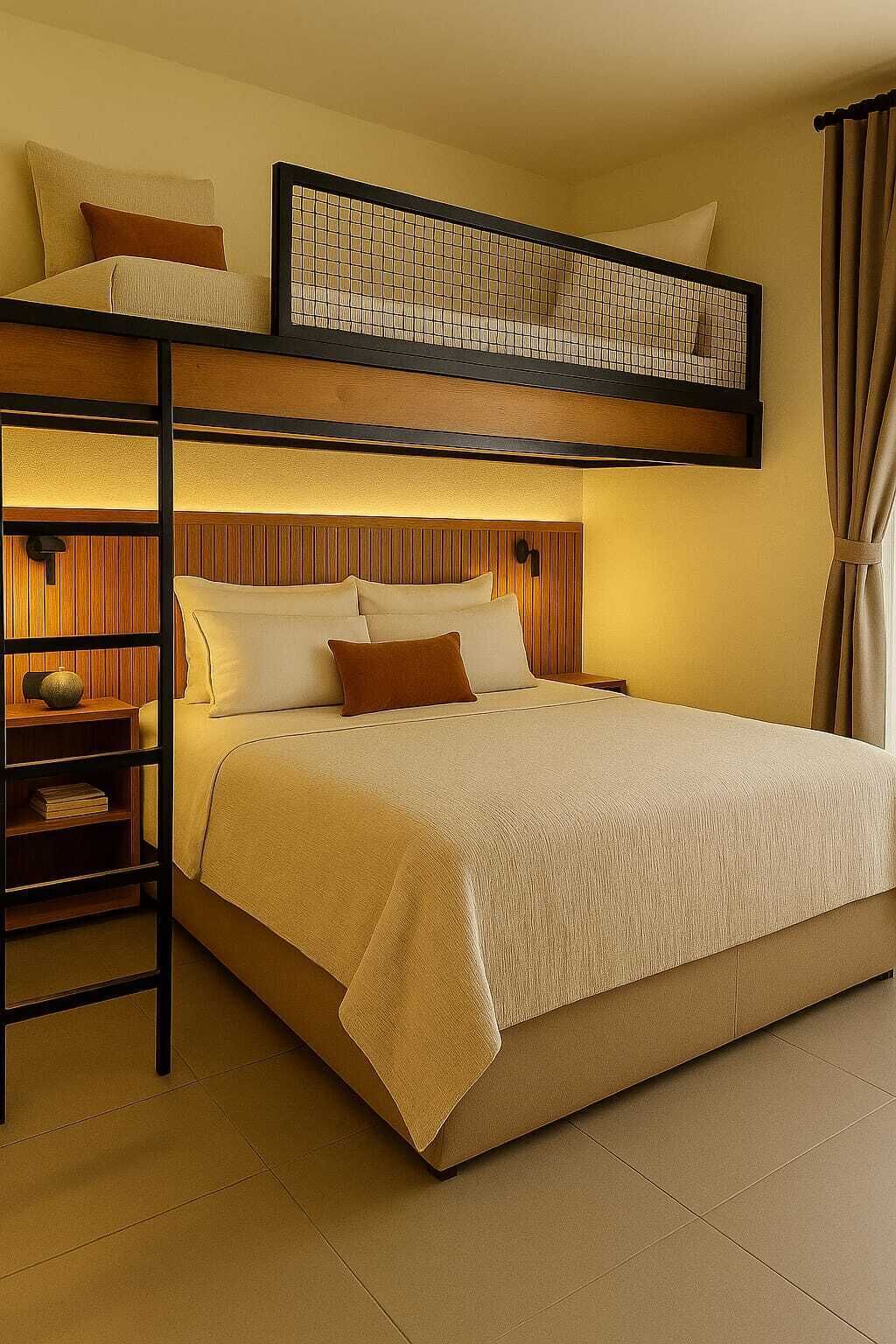 Egyptian cotton sheets, premium bedding, minibar, laptop workspace