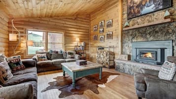 TV, fireplace, offices